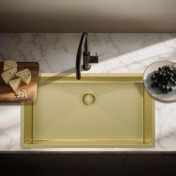 Pure.Sink Luxion Large gold sink 74x40 cm undermount, flush mount, and surface mount PLX7440-60