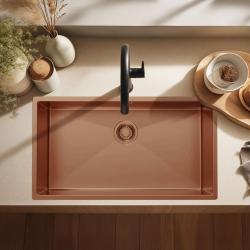 Pure.Sink Luxion Large copper sink 74x40 cm undermount, flush mount, and top mount PLX7440-62