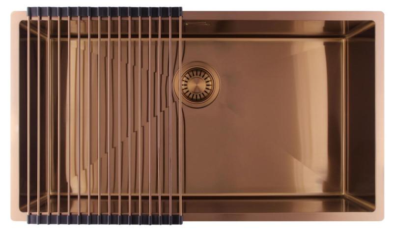 Pure.Sink Luxion Large copper sink 74x40 cm undermount, flush mount, and top mount PLX7440-62