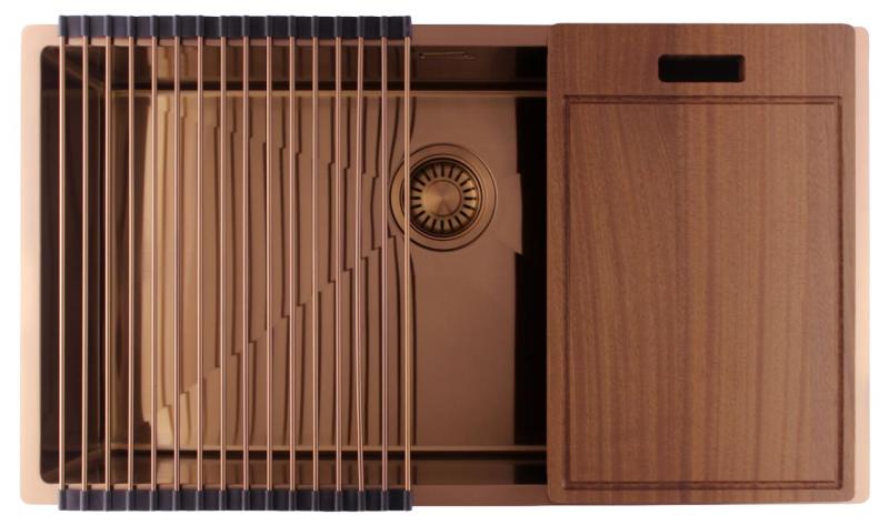 Pure.Sink Luxion Large copper sink 74x40 cm undermount, flush mount, and top mount PLX7440-62