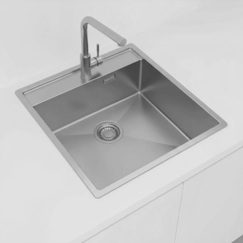 Pure.Sink Luxion Stainless steel sink 51x50 cm Tapwing with tap hole PLX5150T-02