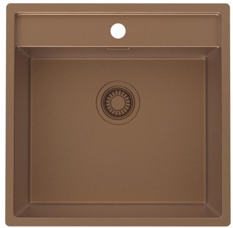 Pure.Sink Luxion Copper sink 51x50 cm Tapwing with tap hole PLX5150T-62