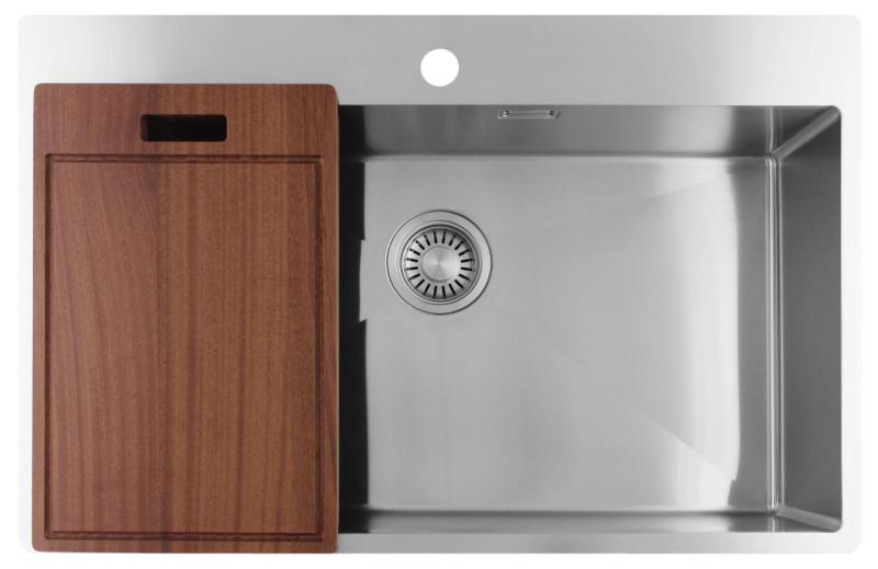 Pure.Sink Luxion Large stainless steel sink 78x50 cm Tapwing with tap hole PLX7850T-02