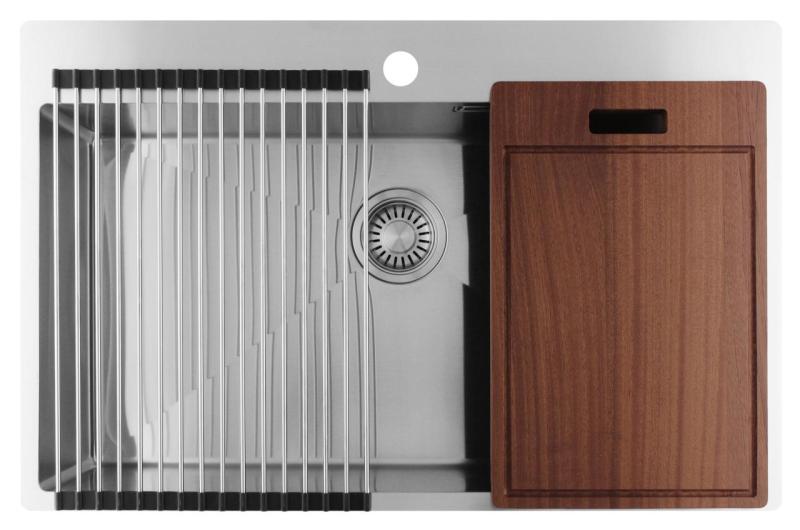 Pure.Sink Luxion Large stainless steel sink 78x50 cm Tapwing with tap hole PLX7850T-02