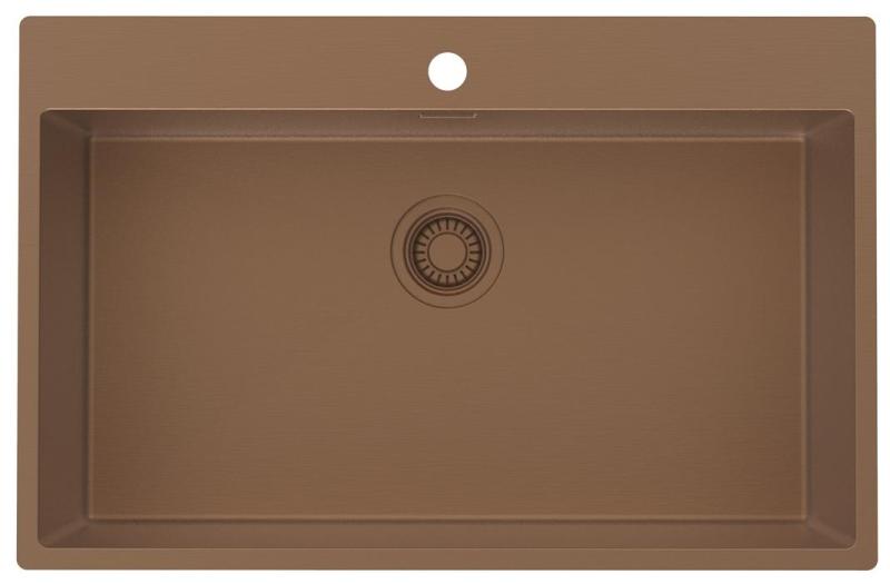 Pure.Sink Luxion Large copper sink 78x50 cm Tapwing with tap hole PLX7850T-62
