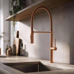Pure.Sink Luxion Profi copper kitchen faucet with flexible spout and 2 spray modes PLXFLEX-62