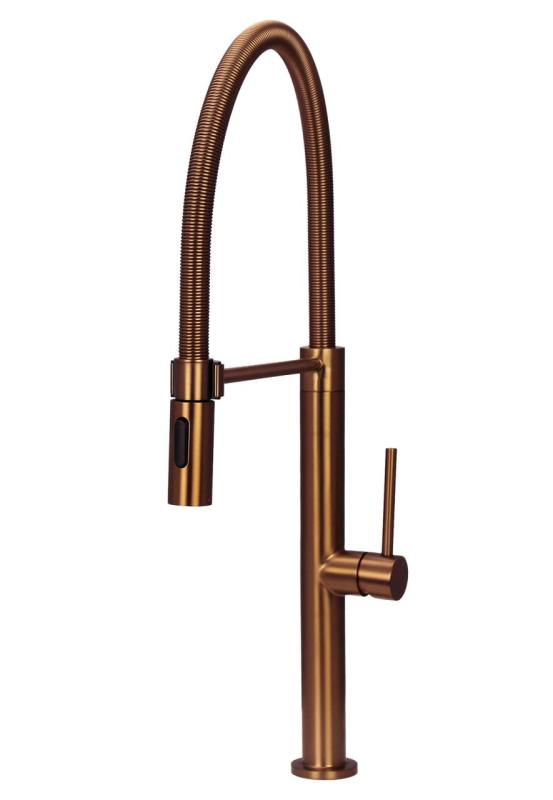 Pure.Sink Luxion Profi copper kitchen faucet with flexible spout and 2 spray modes PLXFLEX-62