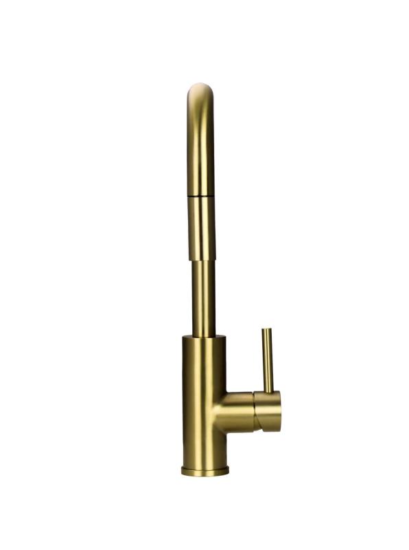 Pure.Sink Luxion Gold square kitchen faucet with pull-out spout PLXSQUA-60
