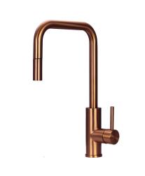 Pure.Sink Luxion Copper kitchen faucet square with pull-out spout PLXSQUA-62
