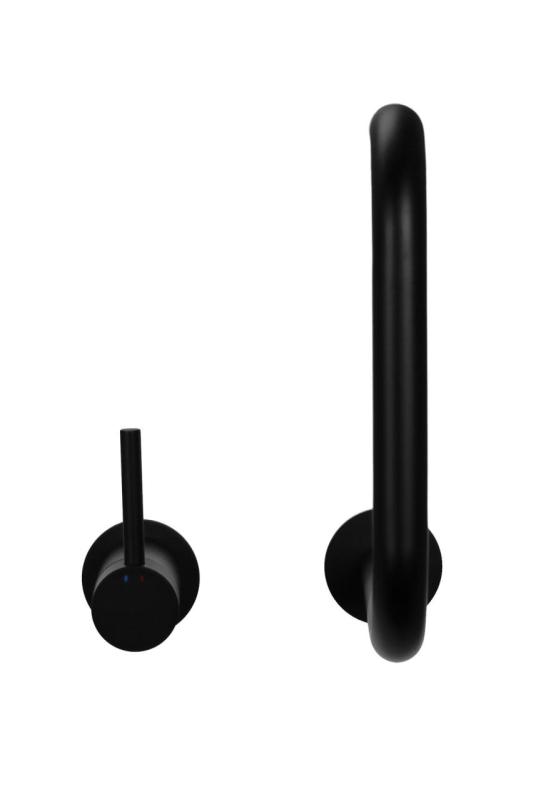 Pure.Sink Luxion 2-hole Matte Black Kitchen Faucet with Round Spout PLX2HR-10