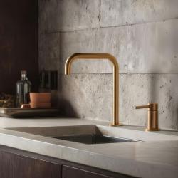 Pure.Sink Luxion 2-hole gold kitchen faucet with U spout PLX2HU-60