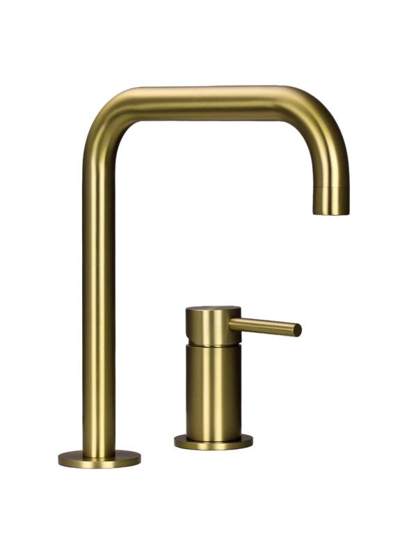 Pure.Sink Luxion 2-hole gold kitchen faucet with U spout PLX2HU-60