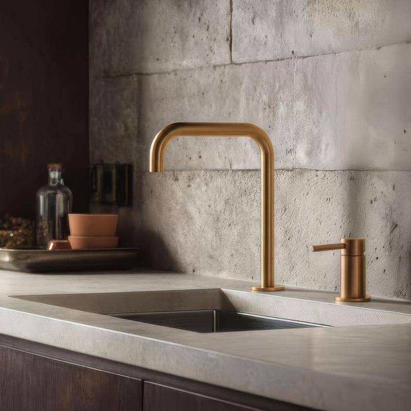 Pure.Sink Luxion 2-hole gold kitchen faucet with U spout PLX2HU-60