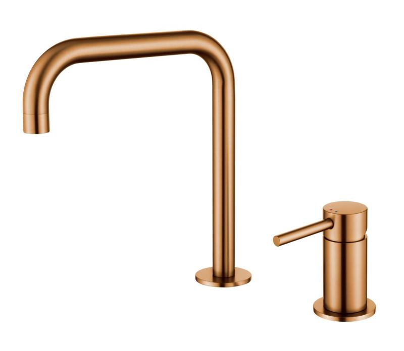 Pure.Sink Luxion 2-hole brass kitchen faucet with U spout PLX2HU-62