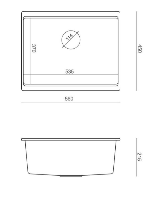 Quadri Newport II granite undermount beige sink 560x450mm with golden plug and drain cap 1208971765