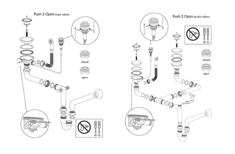 Quadri Luton pearl beige granite large built-in sink with draining board reversible 86x50cm with gold plug 1208971774