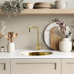 Pure.Sink Rondo Golden Round Sink flush mount, undermount and top mount 38 cm PRN38-60