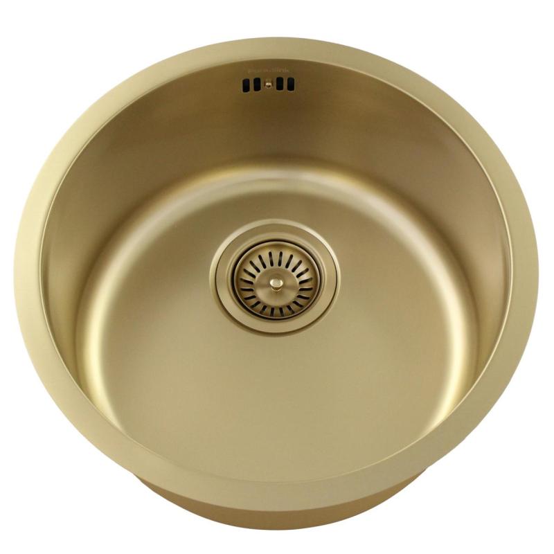 Pure.Sink Rondo Golden Round Sink flush mount, undermount and top mount 38 cm PRN38-60