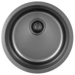 Pure.Sink Rondo Gun Metal Round Sink flush mount, undermount and top mount 38 cm PRN38-61