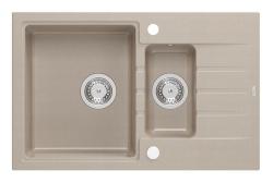 Quadri Cardigan Pearl Beige 1.5 granite built-in sink with drainer reversible 78x50cm 1208971815