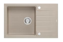 Quadri Cardigan Pearl Beige granite built-in sink with reversible drainer 78x50cm 1208971816