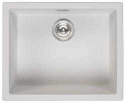 Ausmann Fibre white sink 50x40cm undermount, topmount and flush mount with automatic stainless steel plug 1208971898