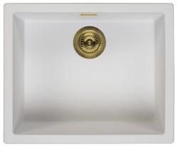 Ausmann Fibre white sink 50x40cm undermount, top mount and flush mount with automatic gold plug 1208971901