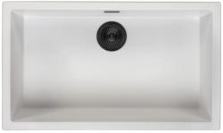 Ausmann Fiber white large sink 70x40cm undermount, topmount and flushmount with automatic black plug 1208971905