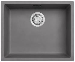 Ausmann Fibre concrete grey sink 50x40cm undermount, top mount and flush mount with automatic stainless steel plug 1208971915