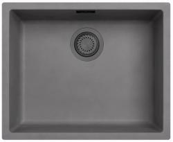Ausmann Fibre concrete gray sink 50x40cm undermount, topmount, and flush-mount with automatic gun metal plug 1208971919