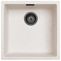 Ausmann Fibre sand white sink 40x40cm undermount, topmount and flush-mount with automatic gun metal plug 1208971929