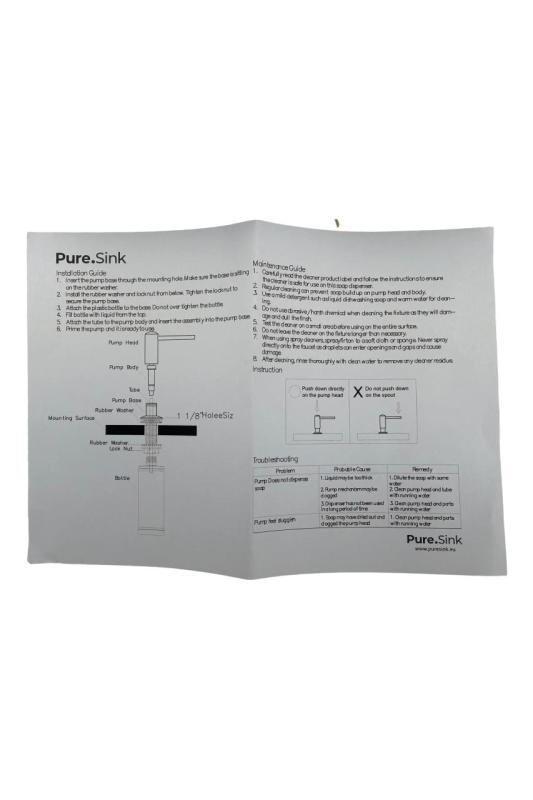 Pure.Sink Elite Steel Shine built-in Soap Dispenser PVD copper refillable from above PS9010-62