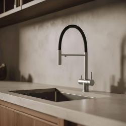 Pure.Sink Elite Steel Flex 3-way Stainless Steel Kitchen Faucet with Flexible Spout and Filtered Water PS8110-02