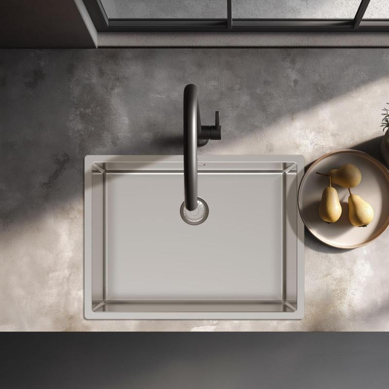 Pure.Sink Exclusivo Stainless steel sink 55x40 cm 10mm radius undermount, flush mount, and top mount PEX5540-02