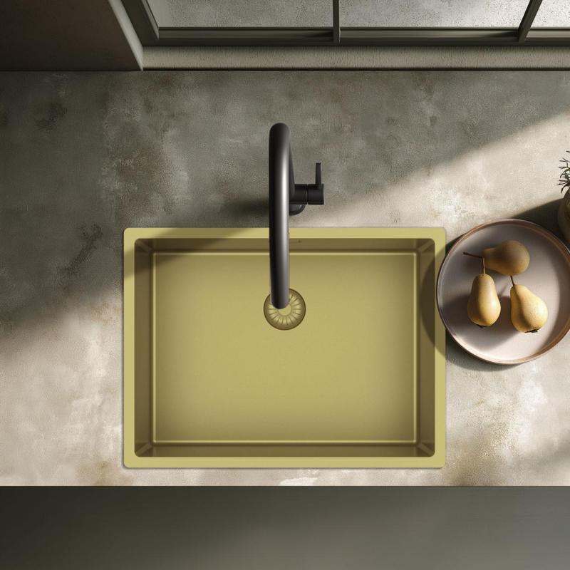 Pure.Sink Exclusivo Gold sink 55x40 cm 10mm radius undermount, flush mount, and top mount PEX5540-60