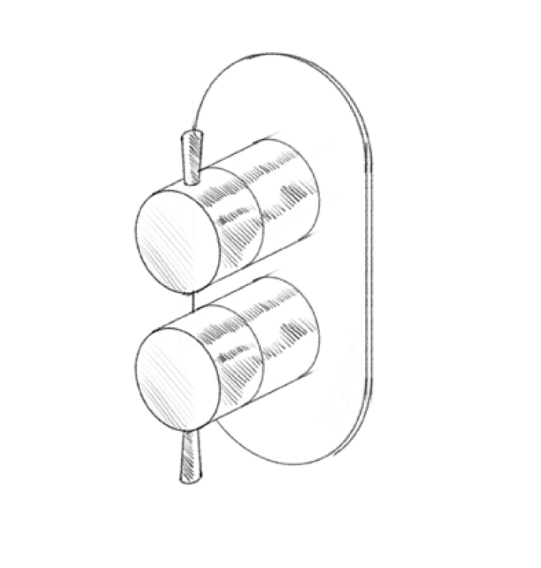 MURO TUA Wall-mounted mixer tap with 3-way diverter, chrome M1.B33.S.CR