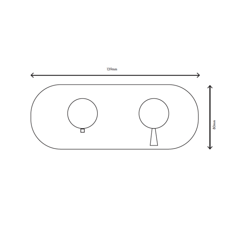 MURO TUA Built-in shower thermostat tap with 2 outlets, chrome M1.B32T.S.CR