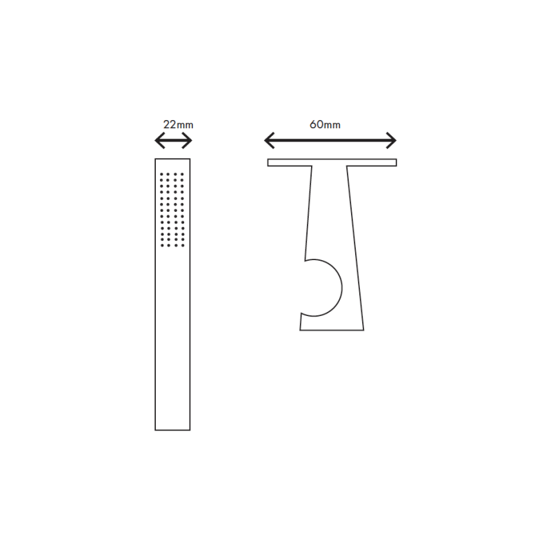 MURO TUA Slim hand shower set complete with wall connection chrome M1.BA1.S.CR