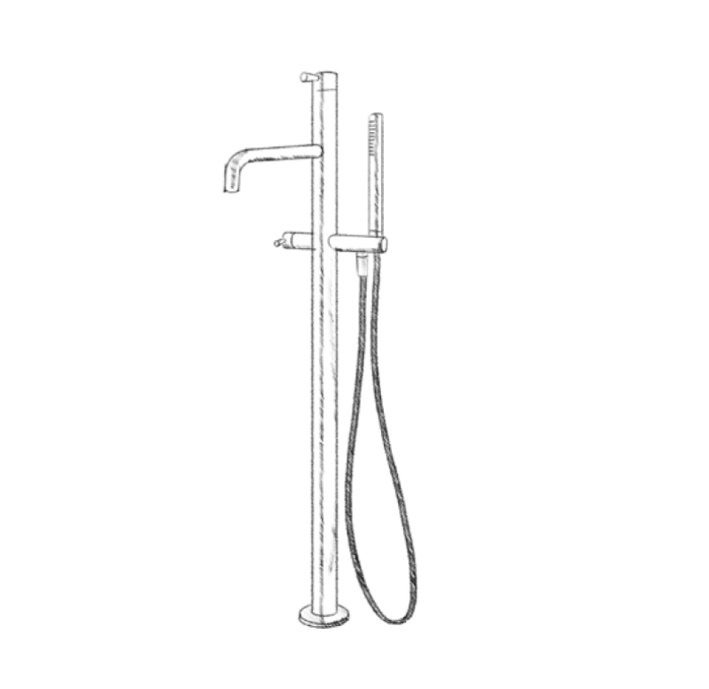 MURO TUA freestanding bath faucet with hand shower chrome M1.CA1.CR