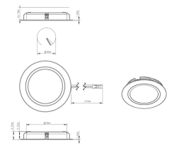 Indux Luma Built-in kitchen Multi Tone LED Set 4 Spots Stainless steel look 1208972402