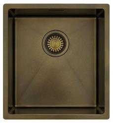 Pure.Sink Luxion PVD Antique Bronze sink 36x40 cm undermount, flush mount, and top mount with bottom rack PLX3640-64
