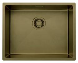 Pure.Sink Luxion PVD Antique Bronze sink 50x40 cm undermount, flush mount, and top mount with bottom rack PLX5040-64