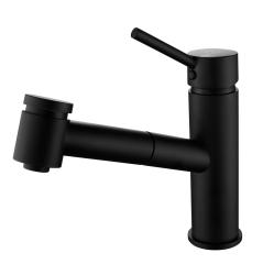 Aquanello Voss Kitchen mixer tap Black with pull-out spout and spray function BL-7200-VS