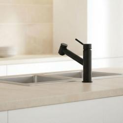 Aquanello Voss Kitchen mixer tap Black with pull-out spout and spray function BL-7200-VS