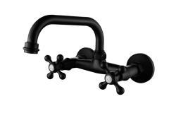 Aquanello Heritage Ascot Classic Kitchen Wall Faucet Top Spout Black BL-4110-HA