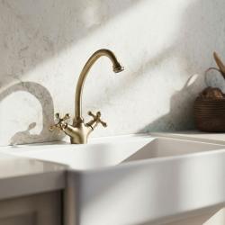 Aquanello Heritage Ascot Classic Kitchen Nostalgic Kitchen Faucet Bronze BN-4004-HA