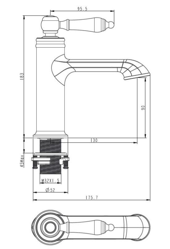 Aquanello Heritage Manor Classic Nostalgic Stainless Steel Washbasin Mixer Tap NB-1001-HM